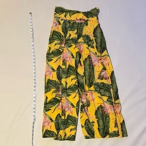 Yellow Tropical Floral Pants
